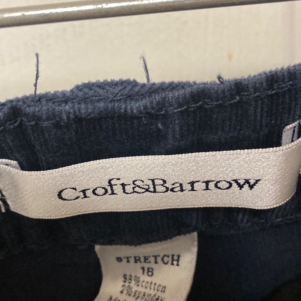 Ladies Navy Corduroy Pants - Picture 2 of 8